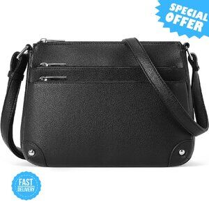 BRAND NEW WESTBRONCO Crossbody Bag Black Multi Zipper Pockets